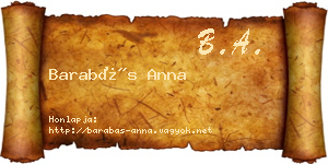 Barabás Anna névjegykártya