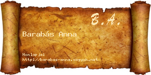 Barabás Anna névjegykártya